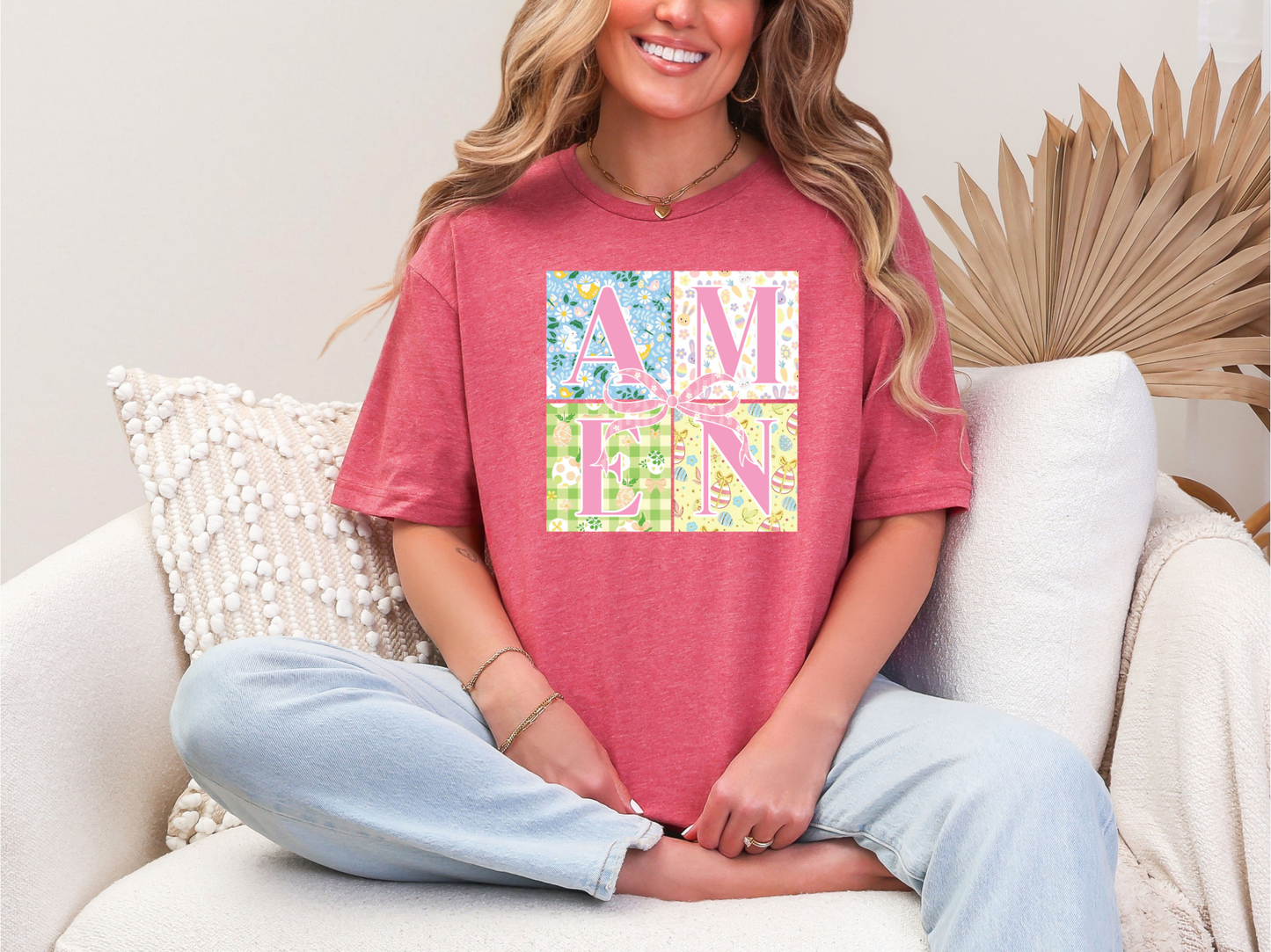 ✝️ "AMEN" Easter T-Shirt – Faith, Fashion & Springtime Joy! 💖🌿