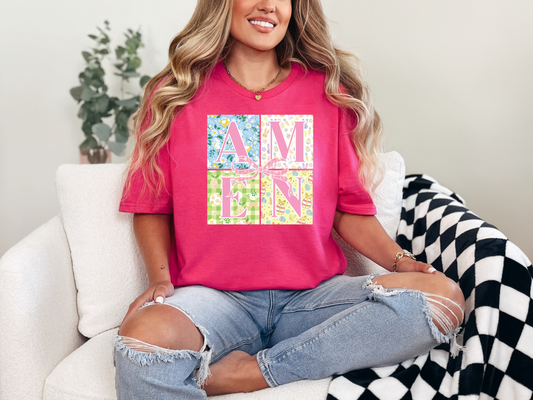 ✝️ "AMEN" Easter T-Shirt – Faith, Fashion & Springtime Joy! 💖🌿