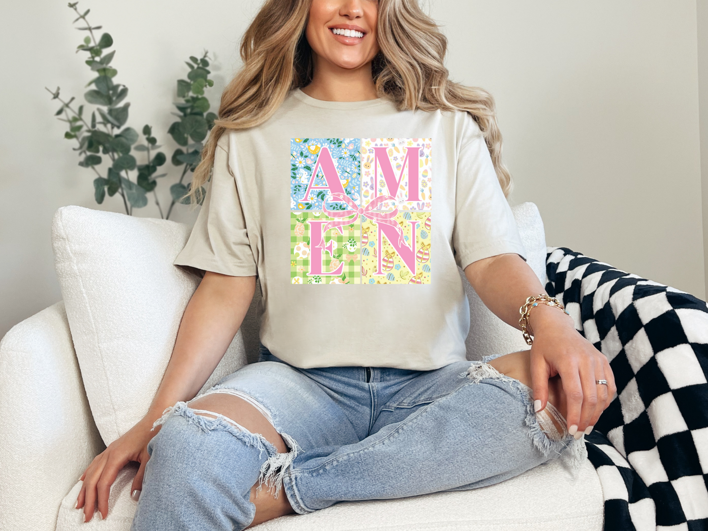 ✝️ "AMEN" Easter T-Shirt – Faith, Fashion & Springtime Joy! 💖🌿