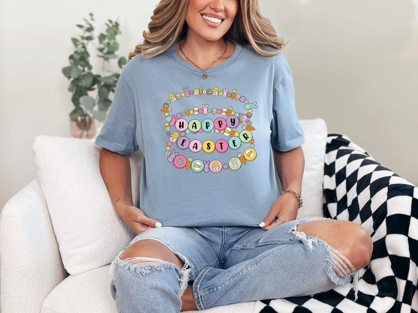 Happy Easter Graphic T-Shirt – Fun & Festive Spring Tee! 🐰🎨 🌸🥕