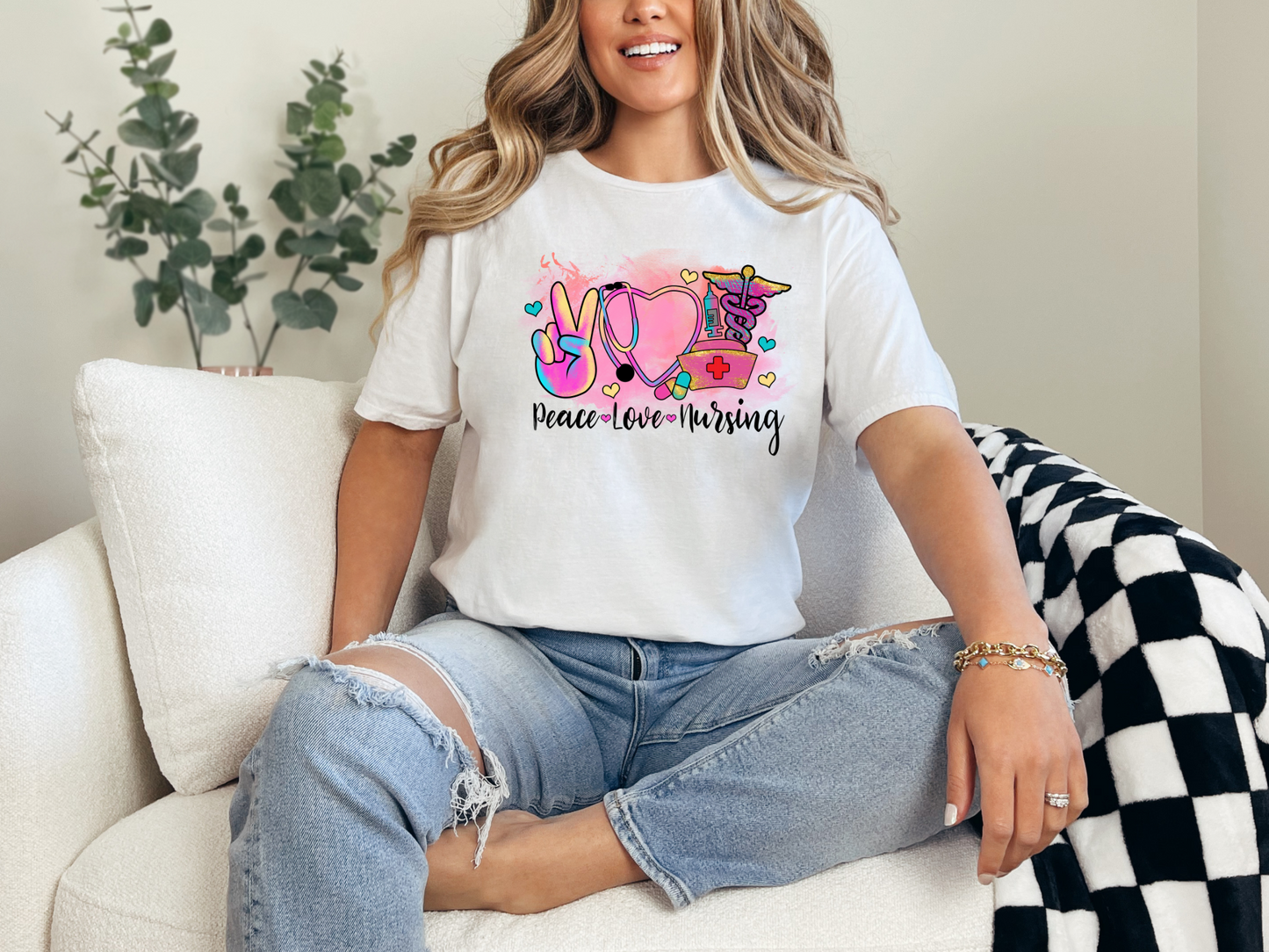 Peace Love Nursing Graphic Tees